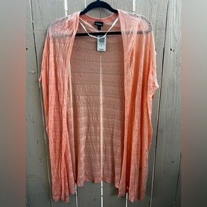 NEW Torrid Coral Short Sleeve Open Front Knit Kimono Size 3/4X